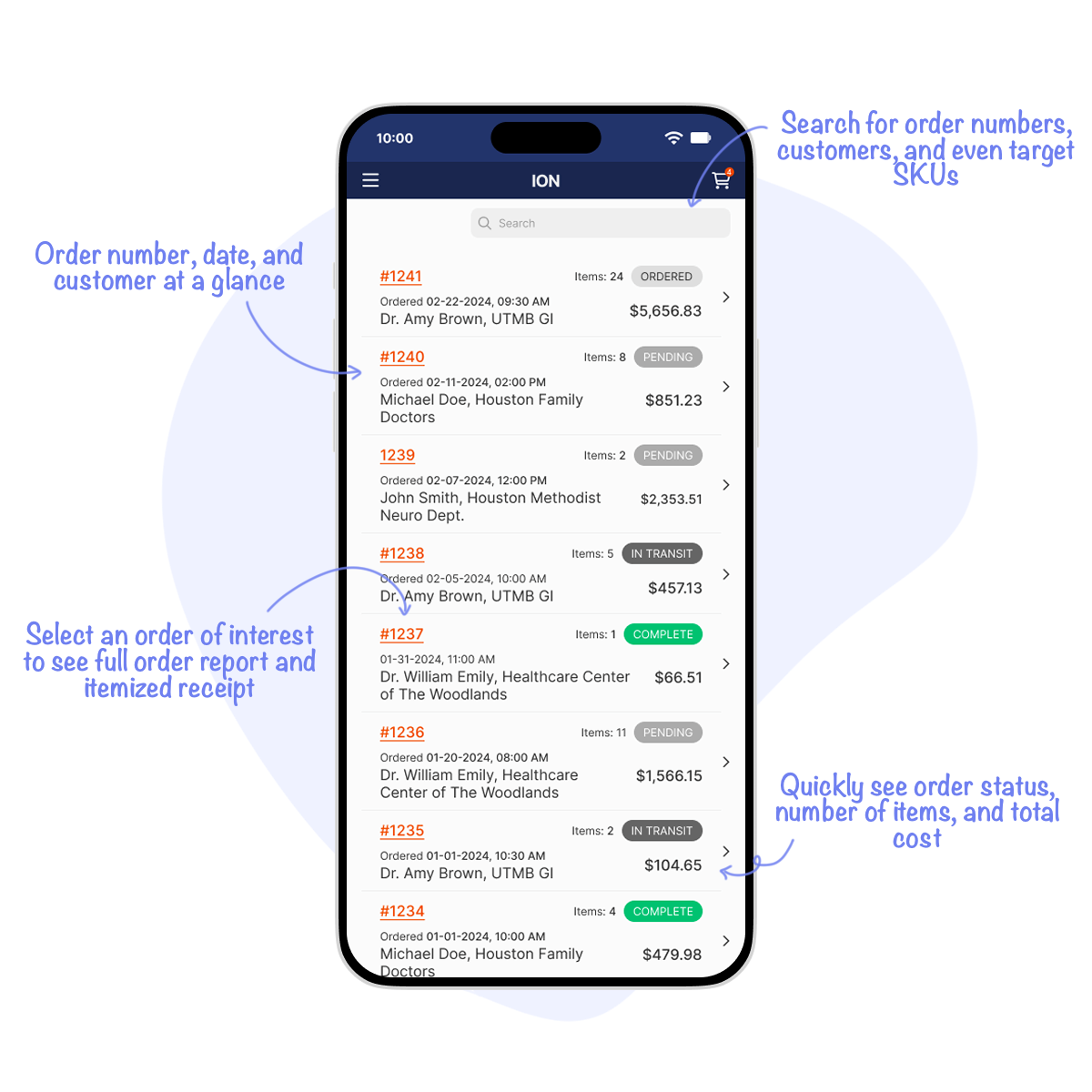 Order History Page Annotations